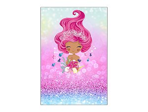Painel De Festa Vertical 1,50 x 2,20 - Sereia Corais Cute 012