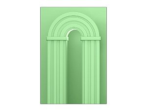 Painel De Festa Vertical 1,50 x 2,20 - Parede Arco Portal Curvas Ripadas Verde Suave 024
