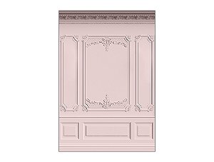 Painel De Festa Vertical 1,50 x 2,20 - Parede Boiserie Rose 039