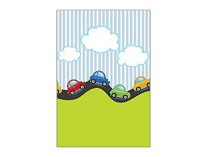 Painel De Festa Vertical 1,50 x 2,20 - Carros na Pista Cute 003