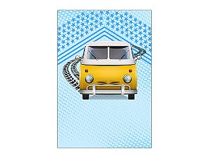 Painel De Festa Vertical 1,50 x 2,20 - Carro Amarelo Fundo Azul 022