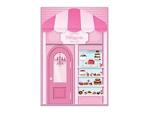 Painel De Festa Vertical 1,50 x 2,20 - Fachada Confeitaria Rosa 015