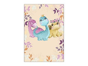 Painel De Festa Vertical 1,50 x 2,20 - Dinossauros Cute Floral 020