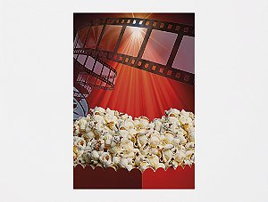 Painel De Festa Vertical 1,50 x 2,20 - Cinema com Pipoca 003