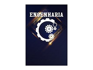 Painel De Festa Vertical 1,50 x 2,20 - Engenharia Azul e Dourado 018