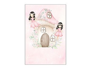 Painel De Festa Vertical 1,50 x 2,20 - Fadas Cute Rosa 018