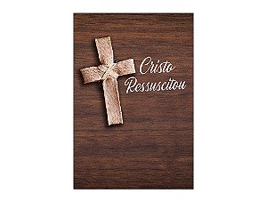 Painel De Festa Vertical 1,50 x 2,20 - Páscoa Cristã Cruz Efeito Madeira 020