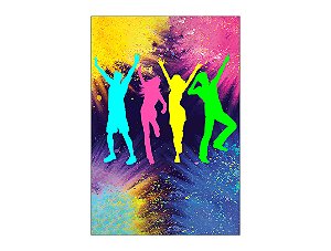 Painel De Festa Vertical 1,50 x 2,20 - Balada Silhuetas Coloridas 006