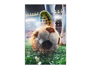 Painel De Festa Vertical 1,50 x 2,20 - Bola de Futebol Pegando Fogo 002