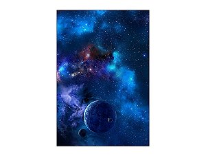 Painel De Festa Vertical 1,50 x 2,20 - Galáxia Azul com Estrelas 004