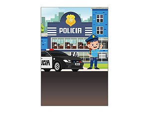 Painel De Festa Vertical 1,50 x 2,20 - Policial Menina Cute 006