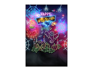 Painel De Festa Vertical 1,50 x 2,20 - Halloween Efeito Neon 009