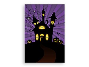 Painel De Festa Vertical 1,50 x 2,20 - Halloween Castelo Assombrado 019