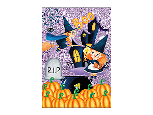 Painel De Festa Vertical 1,50 x 2,20 - Halloween Bruxinha Cute 030