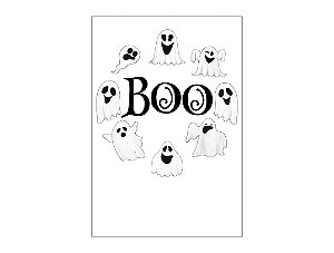 Painel De Festa Vertical 1,50 x 2,20 - Halloween Boo Fantasmas 040