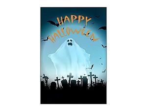 Painel De Festa Vertical 1,50 x 2,20 - Halloween Fantasma Tenebroso 043