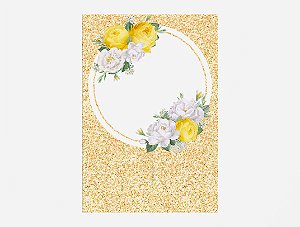 Painel De Festa Vertical 1,50 x 2,20 - Flores Amarelas e Brancas 053