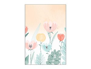 Painel De Festa Vertical 1,50 x 2,20 - Flores Verde com Salmão 066