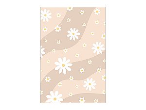 Painel De Festa Vertical 1,50 x 2,20 - Margaridas Fundo Bege 078
