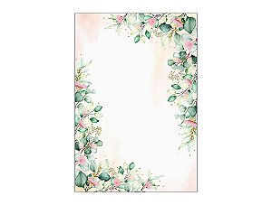Painel De Festa Vertical 1,50 x 2,20 - Flores e Folhas Verde e Rosa 130