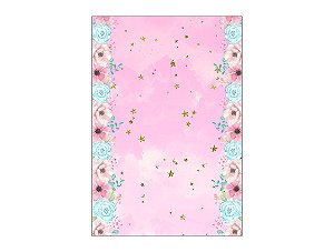 Painel De Festa Vertical 1,50 x 2,20 - Unicórnio Floral Aquarela 010