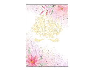 Painel De Festa Vertical 1,50 x 2,20 - Chifre de Unicórnio Efeito Glitter Dourado 011