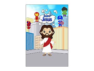 Painel De Festa Vertical 1,50 x 2,20 - Super Jesus 004