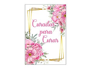 Painel De Festa Vertical 1,50 x 2,20 - Curadas Para Curar Floral Rosa 027