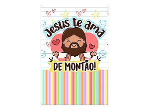 Painel De Festa Vertical 1,50 x 2,20 - Jesus Te Ama de Montão 033