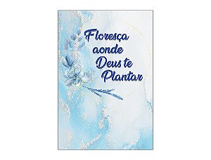 Painel De Festa Vertical 1,50 x 2,20 - Religioso Floral Azul 035