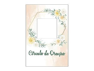 Painel De Festa Vertical Interativo 1,50x2,20 - Grupo de Oração Bege Floral 044