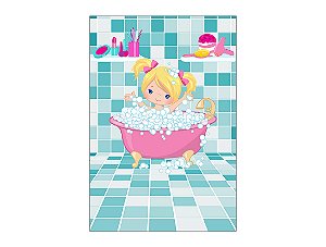 Painel De Festa Vertical 1,50 x 2,20 - Menina Cute na Banheira 010