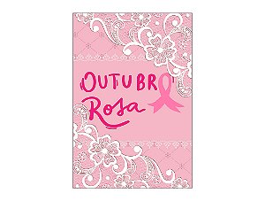 Painel De Festa Vertical 1,50 x 2,20 - Outubro Rosa com Renda 004