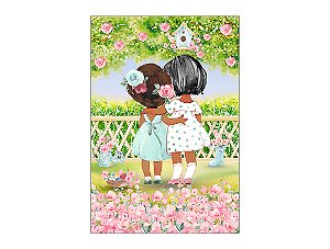 Painel De Festa Vertical 1,50 x 2,20 - Jardim Bonecas Cute 044