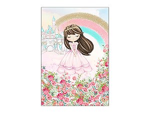 Painel De Festa Vertical 1,50 x 2,20 - Princesa Cute no Jardim Florido 050