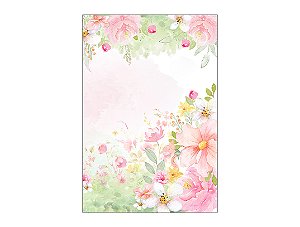 Painel De Festa Vertical 1,50 x 2,20 - Jardim Flores Rosa e Verde 061