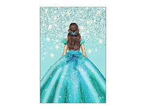 Painel De Festa Vertical 1,50 x 2,20 - Princesa 15 Anos Efeito Glitter 151