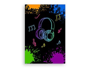 Painel De Festa Vertical 1,50 x 2,20 - Headphone Efeito Neon 002