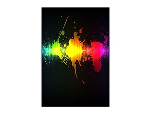Painel De Festa Vertical 1,50 x 2,20 - Frequência Musica Efeito Neon 004