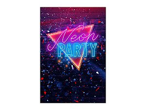 Painel De Festa Vertical 1,50 x 2,20 - Neon Party Colorido 018