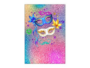 Painel De Festa Vertical 1,50 x 2,20 - Máscaras de Carnaval Efeito Glitter 018