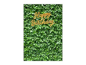 Painel De Festa Vertical 1,50 x 2,20 - Efeito Muro Inglês Claro Happy Birthday 018