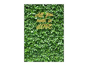 Painel De Festa Vertical 1,50 x 2,20 - Efeito Muro Inglês All You Need Is Love 019