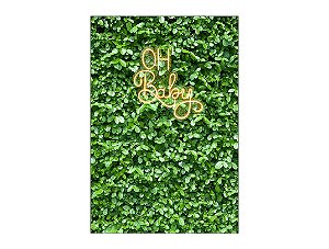 Painel De Festa Vertical 1,50 x 2,20 - Efeito Muro Inglês Oh Baby 021