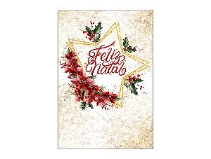 Painel De Festa Vertical 1,50 x 2,20 - Feliz Natal Efeito Glitter Dourado 038