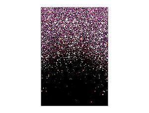 Painel De Festa Vertical 1,50 x 2,20 - Preto com Efeito Glitter Pink 003