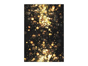Painel De Festa Vertical 1,50 x 2,20 - Preto Efeito Luzes Douradas 019
