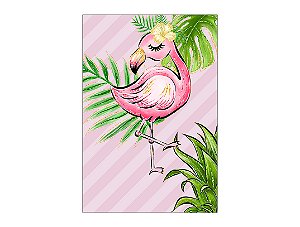 Painel De Festa Vertical 1,50 x 2,20 - Flamingo Tropical Rosa 005