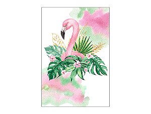 Painel De Festa Vertical 1,50 x 2,20 -  Flamingo Aquarela Rosa 007