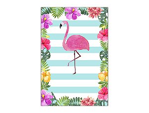 Painel De Festa Vertical 1,50 x 2,20 - Desenho Flamingo Tropical 010